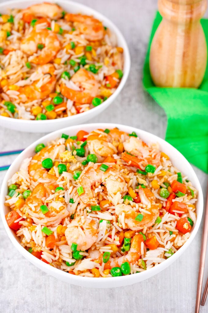 Homemade, authentic shrimp fried rice.