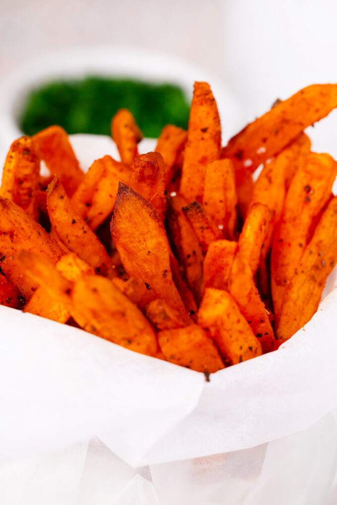 Air fried sweet potato fries.